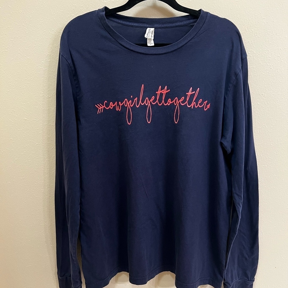 Bella Canvas Navy Long Sleeve Shirt